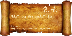 Nérey Annamária névjegykártya